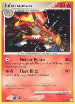 Infernape card from Diamond & Pearl, number 5/130