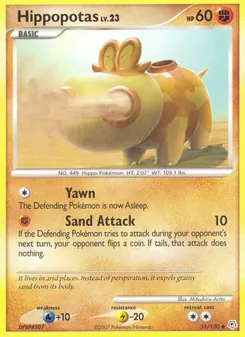 Hippopotas card from Diamond & Pearl, number 51/130