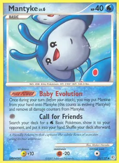 Mantyke card from Diamond & Pearl, number 55/130