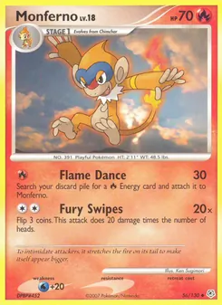 Monferno card from Diamond & Pearl, number 56/130