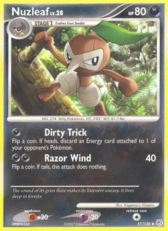 Nuzleaf card from Diamond & Pearl, number 57/130