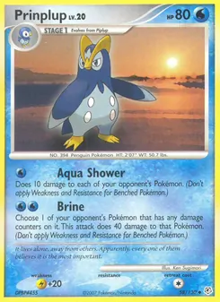 Prinplup card from Diamond & Pearl, number 58/130