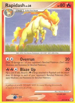 Rapidash card from Diamond & Pearl, number 59/130