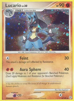 Lucario card from Diamond & Pearl, number 6/130