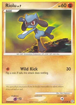 Riolu card from Diamond & Pearl, number 61/130