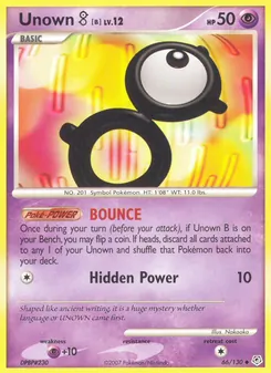 Unown B card from Diamond & Pearl, number 66/130