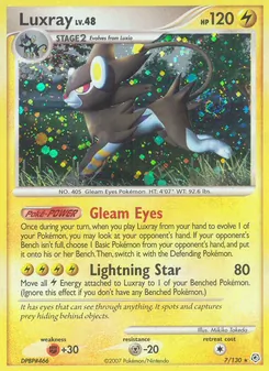 Luxray card from Diamond & Pearl, number 7/130