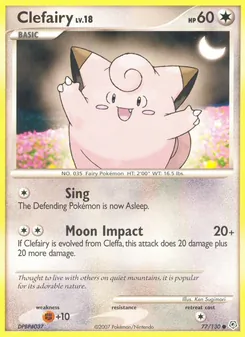 Clefairy card from Diamond & Pearl, number 77/130