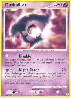 Duskull card from Diamond & Pearl, number 80/130