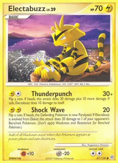 Electabuzz card from Diamond & Pearl, number 81/130