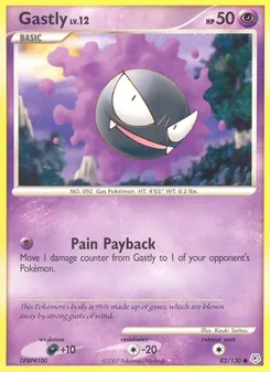 Gastly card from Diamond & Pearl, number 82/130
