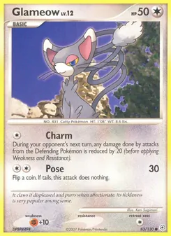 Glameow card from Diamond & Pearl, number 83/130