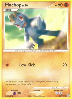 Machop card from Diamond & Pearl, number 86/130