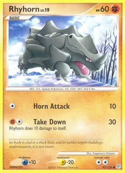 Rhyhorn card from Diamond & Pearl, number 95/130