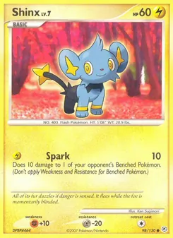 Shinx card from Diamond & Pearl, number 98/130