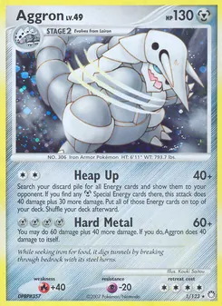 Aggron card from Mysterious Treasures, number 1/123