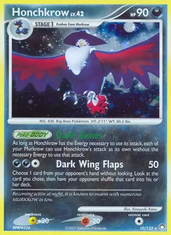 Honchkrow card from Mysterious Treasures, number 10/123