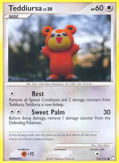 Teddiursa card from Mysterious Treasures, number 105/123