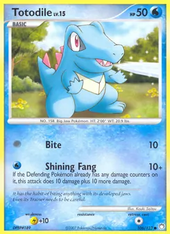 Totodile card from Mysterious Treasures, number 106/123