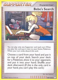 Bebe's Search card from Mysterious Treasures, number 109/123