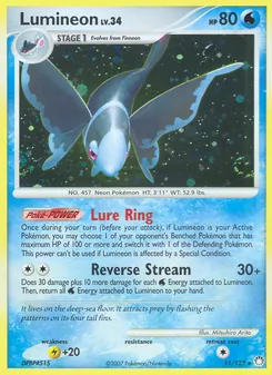 Lumineon card from Mysterious Treasures, number 11/123