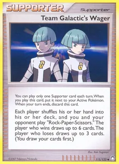 Team Galactic's Wager card from Mysterious Treasures, number 115/123