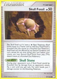 Skull Fossil card from Mysterious Treasures, number 117/123