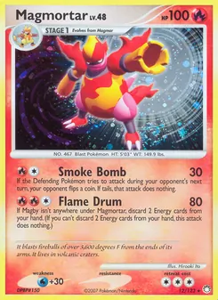 Magmortar card from Mysterious Treasures, number 12/123