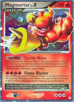 Magmortar card from Mysterious Treasures, number 123/123