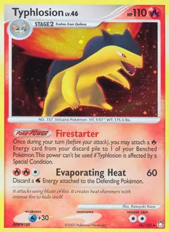 Typhlosion card from Mysterious Treasures, number 16/123