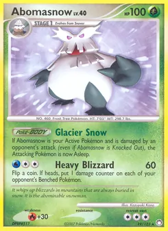 Abomasnow card from Mysterious Treasures, number 19/123