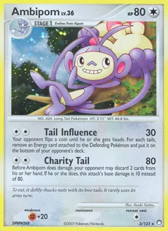 Ambipom card from Mysterious Treasures, number 3/123