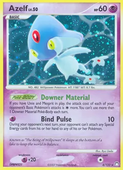 Azelf card from Mysterious Treasures, number 4/123