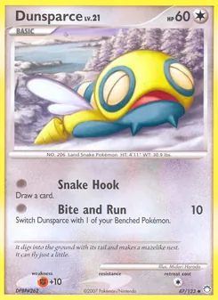 Dunsparce card from Mysterious Treasures, number 47/123