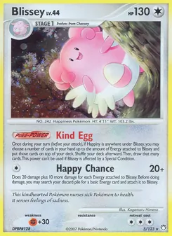 Blissey card from Mysterious Treasures, number 5/123