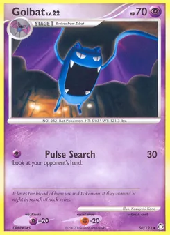 Golbat card from Mysterious Treasures, number 50/123