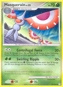 Masquerain card from Mysterious Treasures, number 55/123