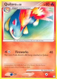 Quilava card from Mysterious Treasures, number 60/123