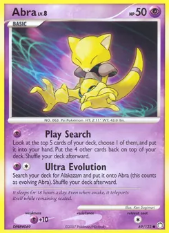 Abra card from Mysterious Treasures, number 69/123