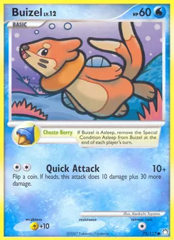 Buizel card from Mysterious Treasures, number 75/123