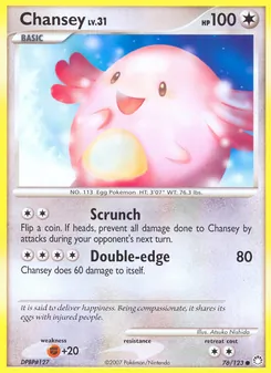 Chansey card from Mysterious Treasures, number 76/123