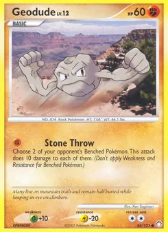 Geodude card from Mysterious Treasures, number 84/123