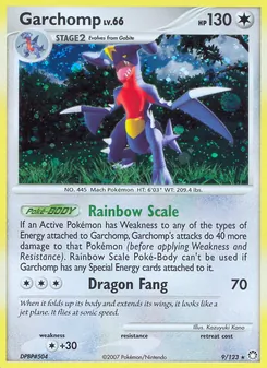 Garchomp card from Mysterious Treasures, number 9/123