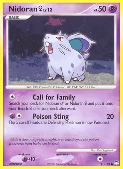 Nidoran♀ card from Mysterious Treasures, number 91/123