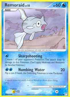 Remoraid card from Mysterious Treasures, number 95/123
