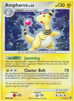 Ampharos card from Secret Wonders, number 1/132