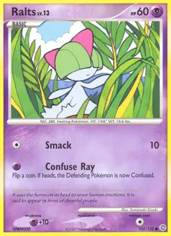 Ralts card from Secret Wonders, number 102/132