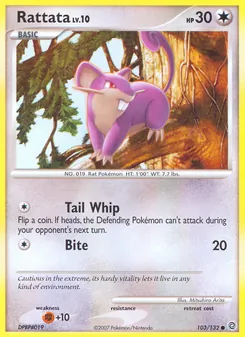 Rattata card from Secret Wonders, number 103/132