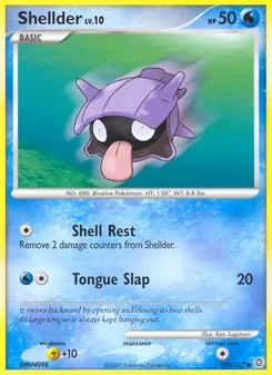 Shellder card from Secret Wonders, number 105/132