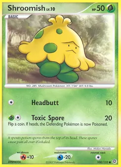 Shroomish card from Secret Wonders, number 108/132